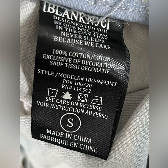 Blank NYC Floral Embroidered Moto Denim Jacket - Size Small EUC - Picture 7 of 8